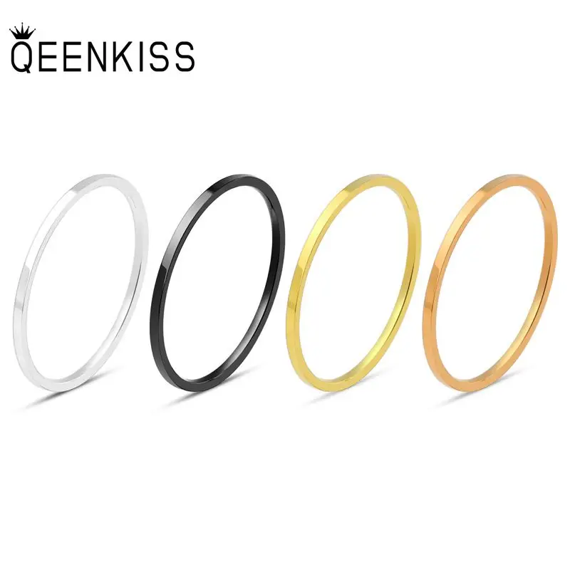 

QEENKISS RG804 Изящные ювелирные изделия оптом модные новые влюбленные на день рождения Свадебный Подарок Круглая титановая нержавеющая сталь ко...