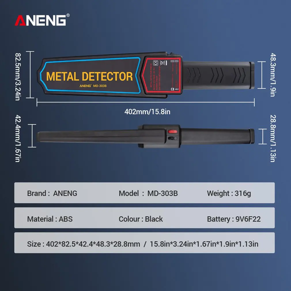 MD303B безопасный металлоискатель Pinpointer Высокочувствительный для обнаружения всех