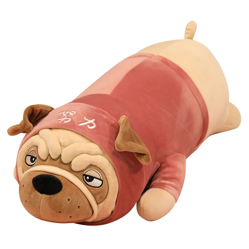 

35-90cm hot sale Shar Pei plush toy simulation pug long pillow home sofa cushion Juguetes de peluche Almohada girl holiday gift