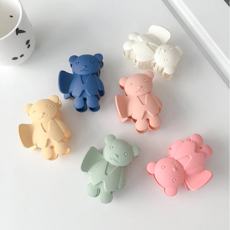 

Frosted Bear Hair Clip Geometric Bath Clip Fashion Hair Accessories Ponytail Holder Hairpin Sweet Headwear DIY Hair Styling Tool