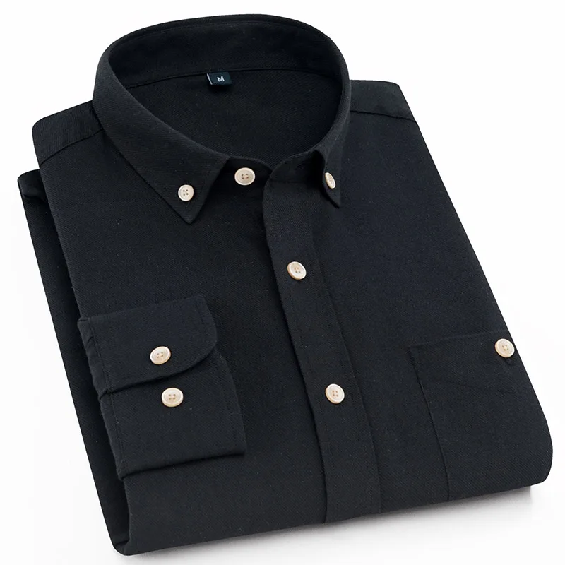 2020 лето осень мужская одежда Slim Fit Мужская рубашка с длинными рукавами однотонная