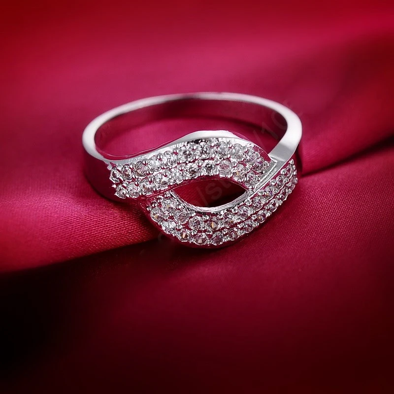 Фантастическое кольцо на палец чистое 925 пробы серебро прозрачный AAA циркон