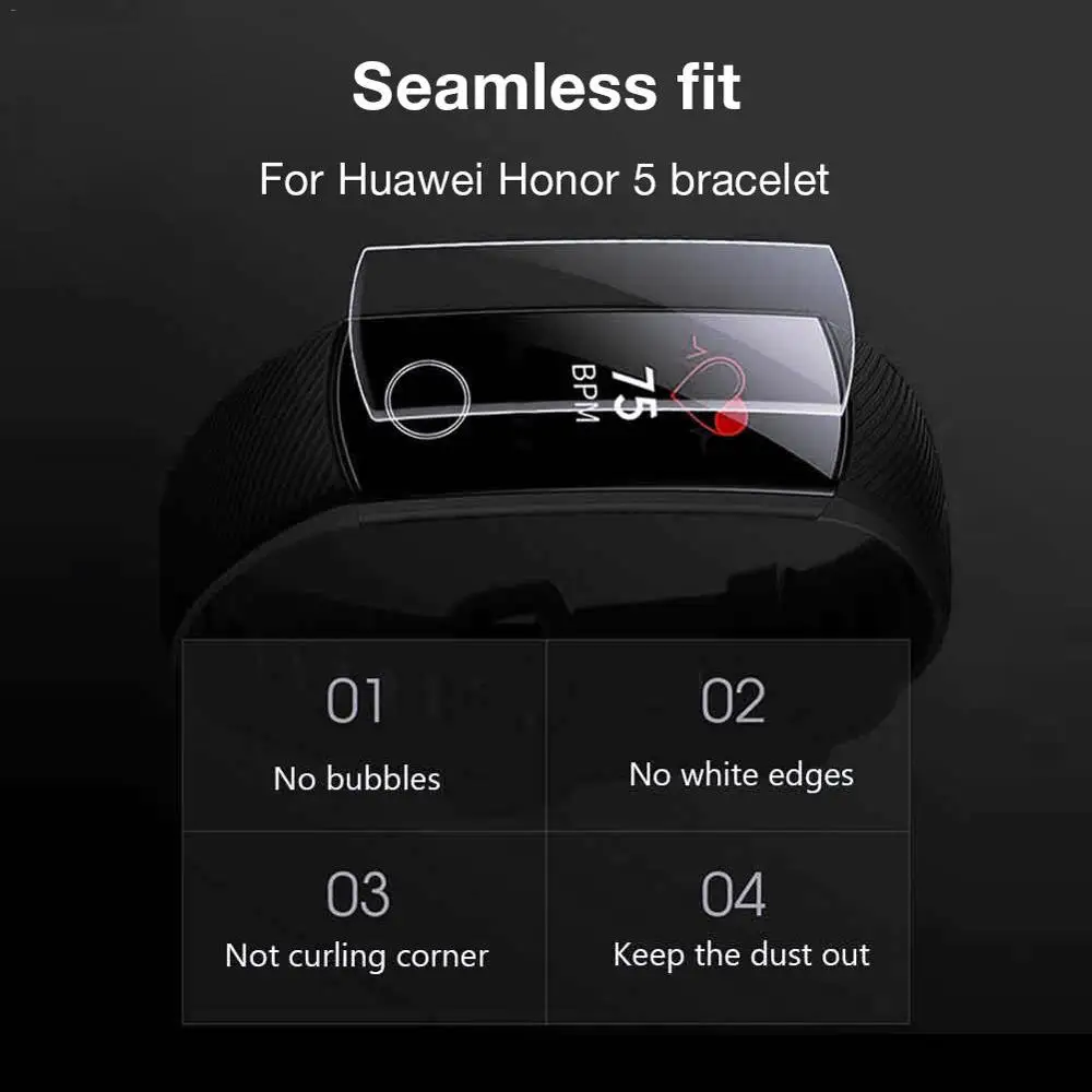 4 шт. для huawei Honor Band 5 4 защита экрана honor Смарт-часы 5 Full Ver pelicula proctora для Honor 4 бандана 5 пленка