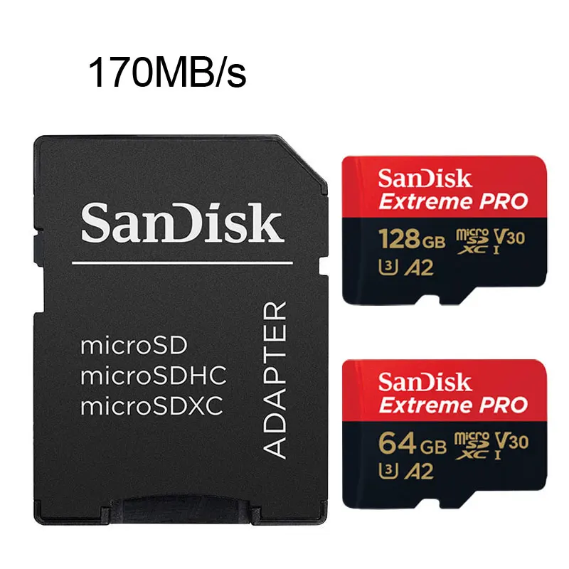 SanDisk Memory Card 256GB 128GB 64GB 32GB 16GB Micro SD Card SDHC/SDXC Class10 UHS-I 98MB/s-170MB/s U3 TF Cards For Smartphone