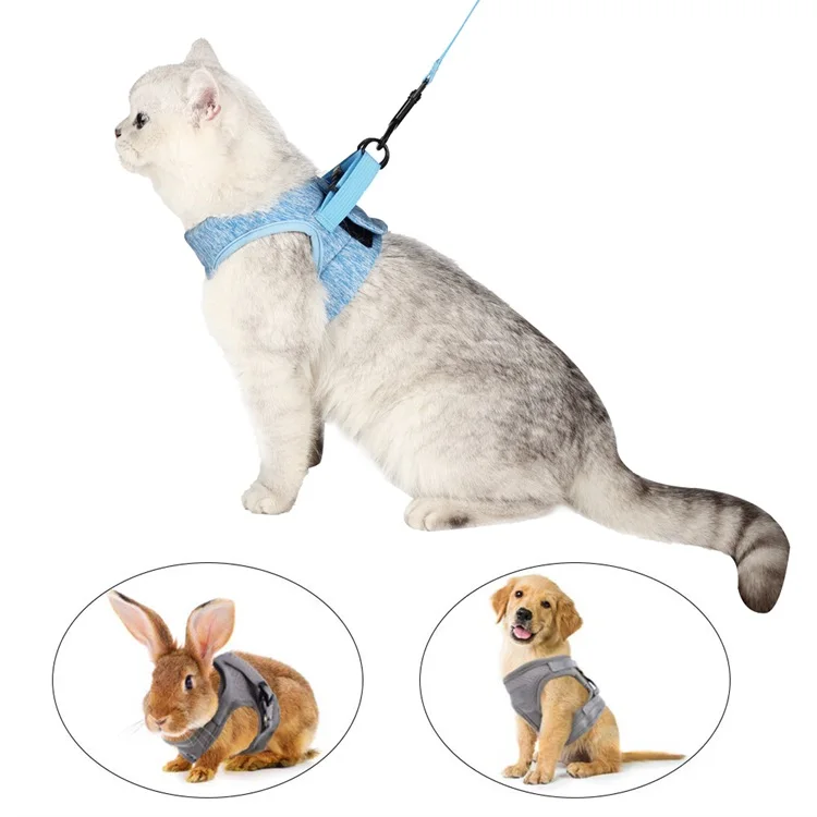 

Escape Proof Cat Vest Harness And Leash Set Soft Light Breathable Adjustable Walking Harnesses Leads For Small Medium Dog Cats