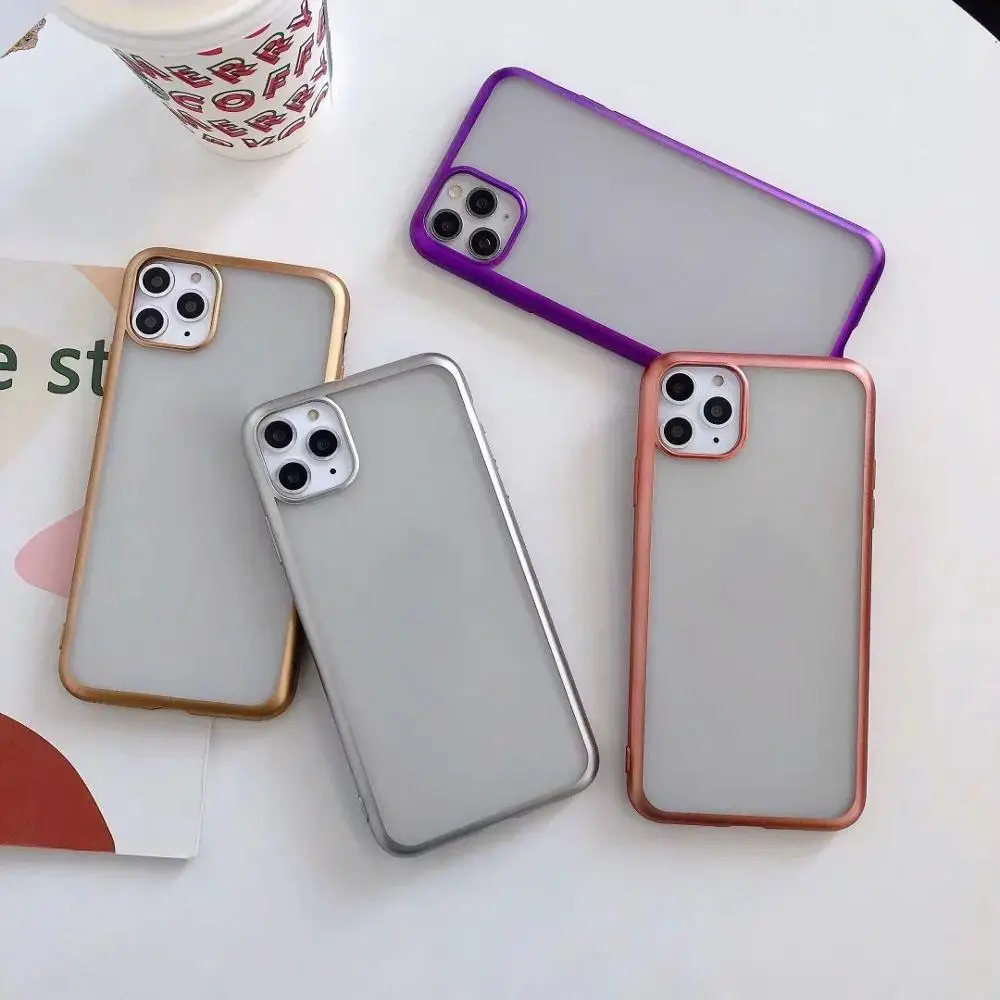 Матовые мягкие чехлы из ТПУ с покрытием для Iphone 11 Pro XR XS MAX X 8 7 6 хромированные