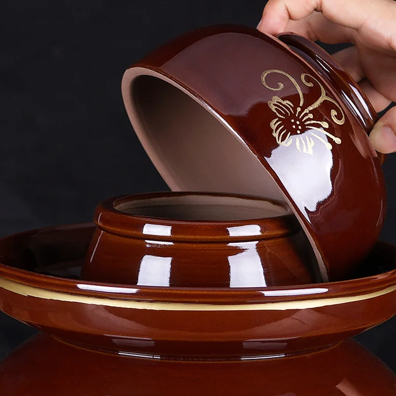 Большая Емкость керамическая кожа домашние ночные пятна маринованная капуста