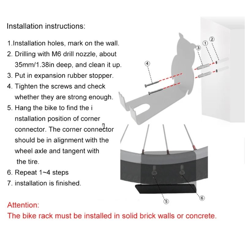 

Bike Wall Mount Indoor Bicycle Parking Rack Heavy Duty Bicycle Wall Stand Holder Hook for Mountain Road Bike K3NC