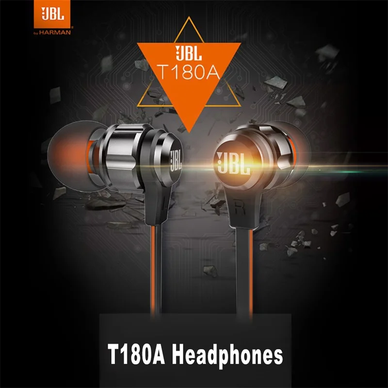 JBL T180A стерео наушники вкладыши гарнитура спортивные с Майком talk красные игровые