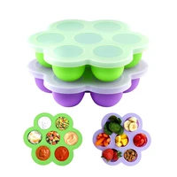 2pcs silicone food container egg bites molds set baby storage ice cube reusable freezer tray with lid egg tools cake molds