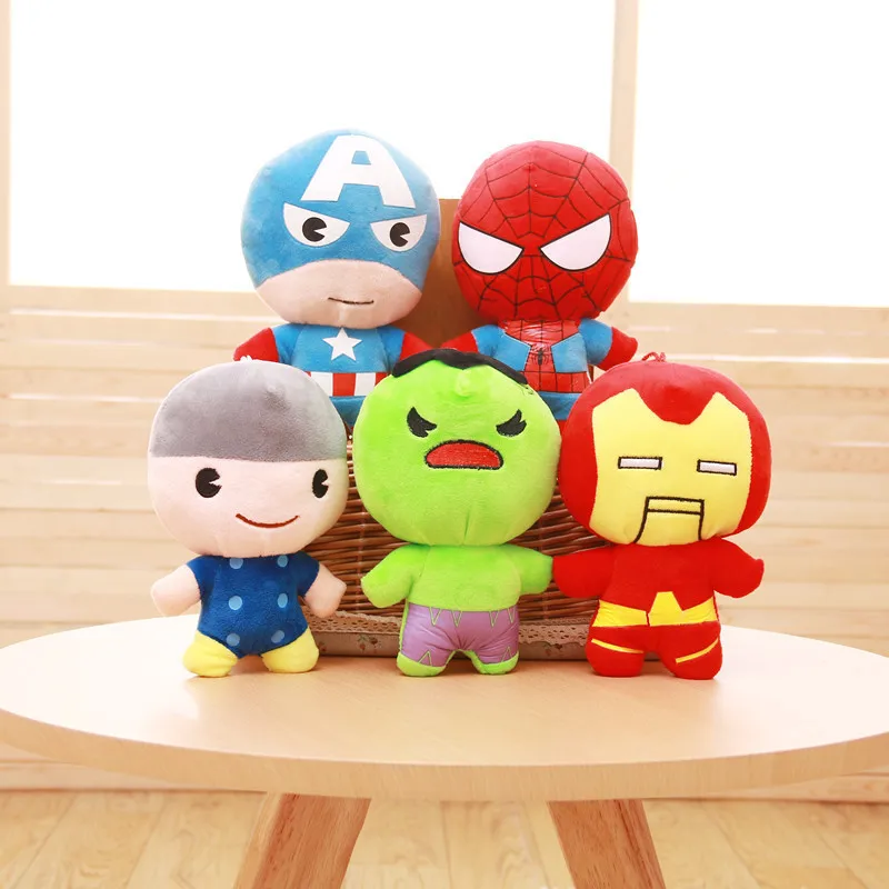 5pcs/Set The Avengers Dolls Marvel Captain America Batman Iron Man Superman Spider Plush Toy Cute Cartoon for Baby Kid | Игрушки и хобби