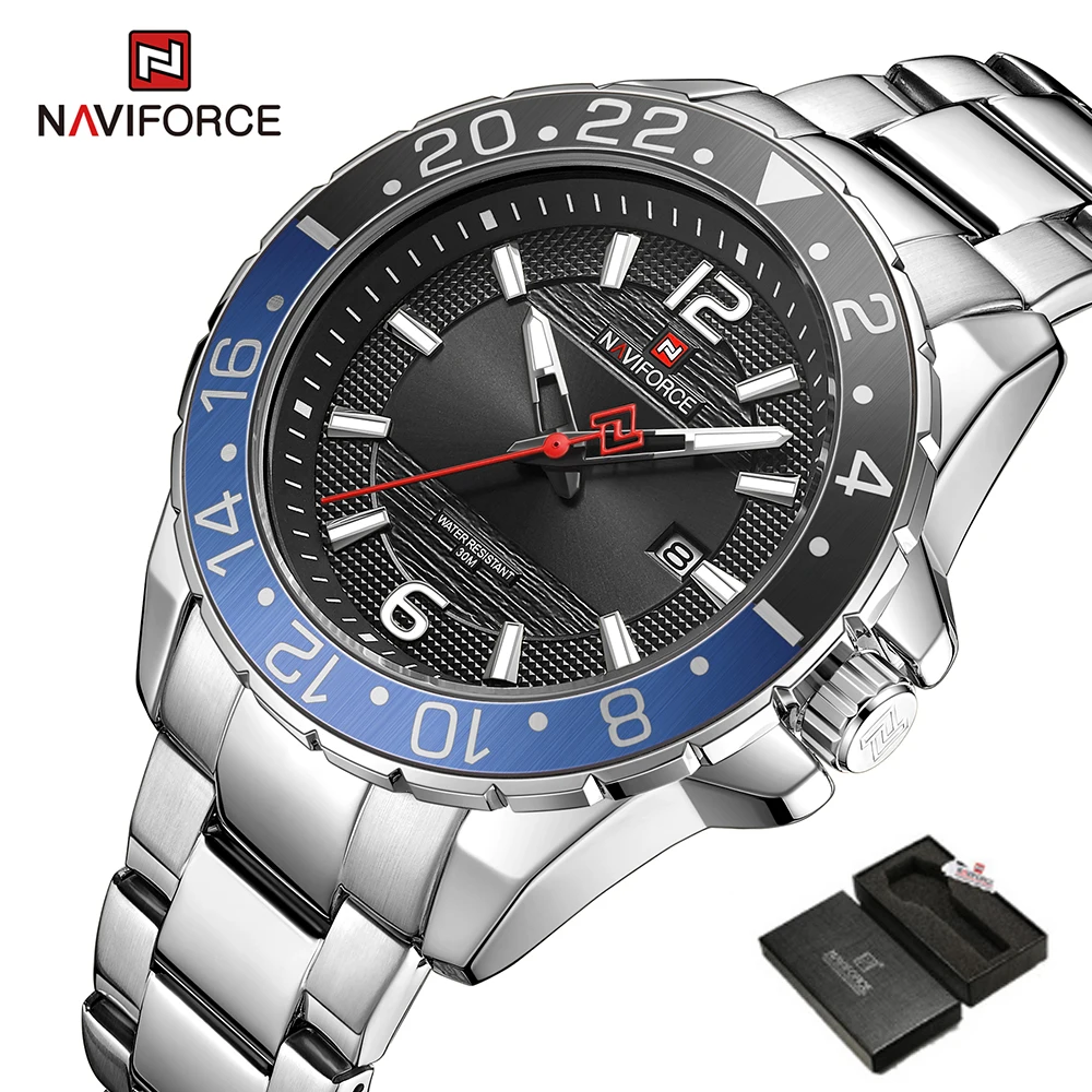 2021 New Naviforce Design Top Brand Men's Quartz Watches Luxury Automatic Date 30m Waterproof Geneva Clock Relogio Masculino