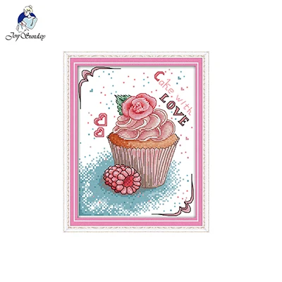 Joy Sunday торт и кофе Десерт вышивка крестиком с принтом DMC 11CT 14CT ребенок ручной работы DIY Вышивка Набор для домашнего декора и подарка - Цвет: J419