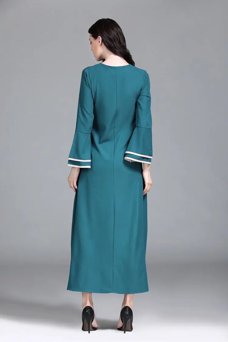 Дубай абайя мусульманский женский кафтан арабское платье с длинным рукавом