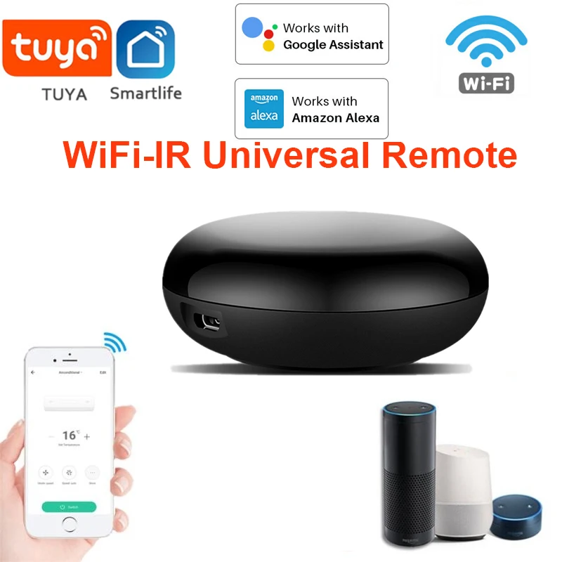 Умный беспроводной ИК пульт дистанционного управления Wi Fi совместимый с Alexa Echo