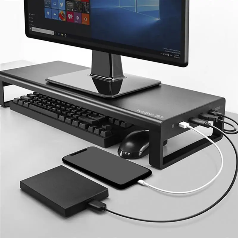 

Multipurpose Monitor Stand Riser Monitor Riser Support USB Charging Hub