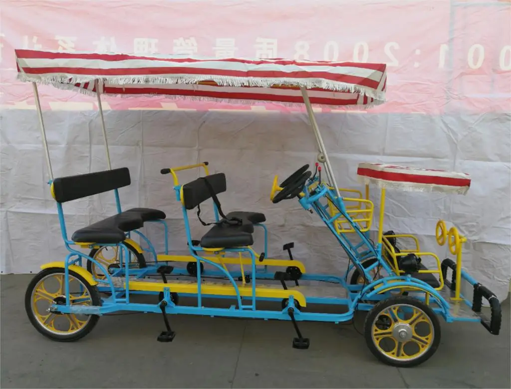 4-местный взрослый рикша трехколесный велосипед четырехколесный грузовой