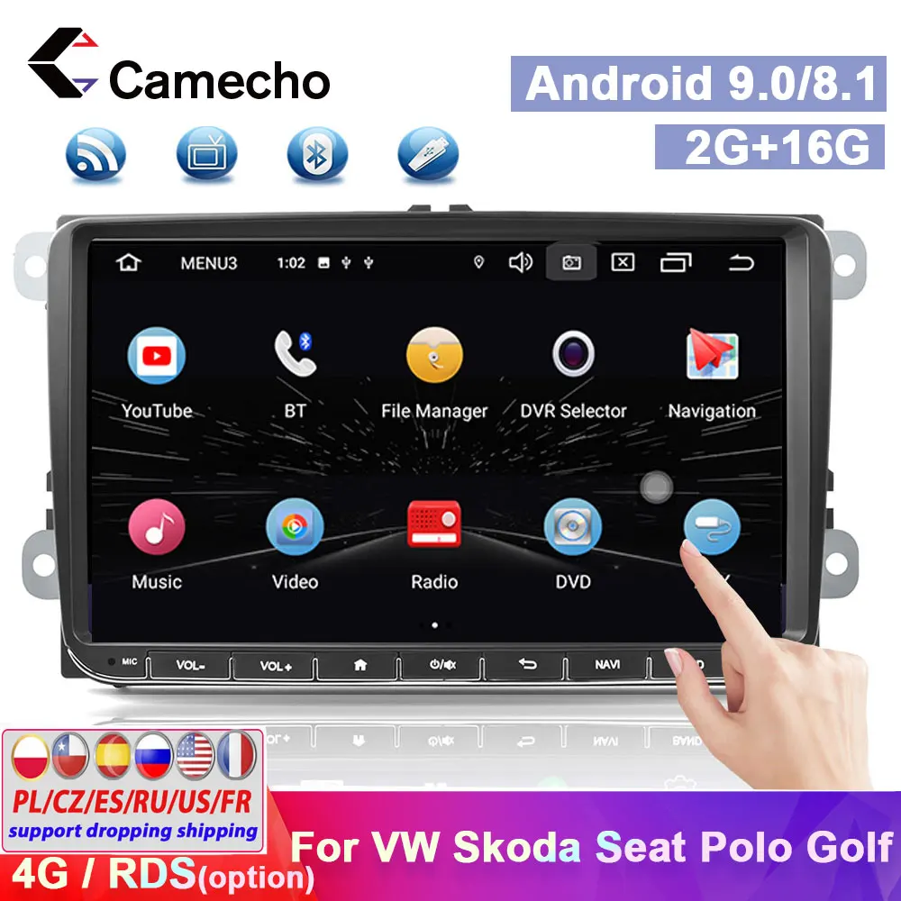 Автомагнитола Camecho мультимедийный плеер на Android с GPS для VW Passat Golf Jetta POLO Skoda Seat