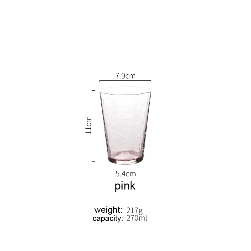 Water cup pink Европейские бокалы для вина, розовый зеленый восьмиугольный стеклянный Кубок для шампанского, бокалы для питья дома, чашка для воды, Креативные Свадебные стеклянные стаканчики - Цвет: Water cup pink