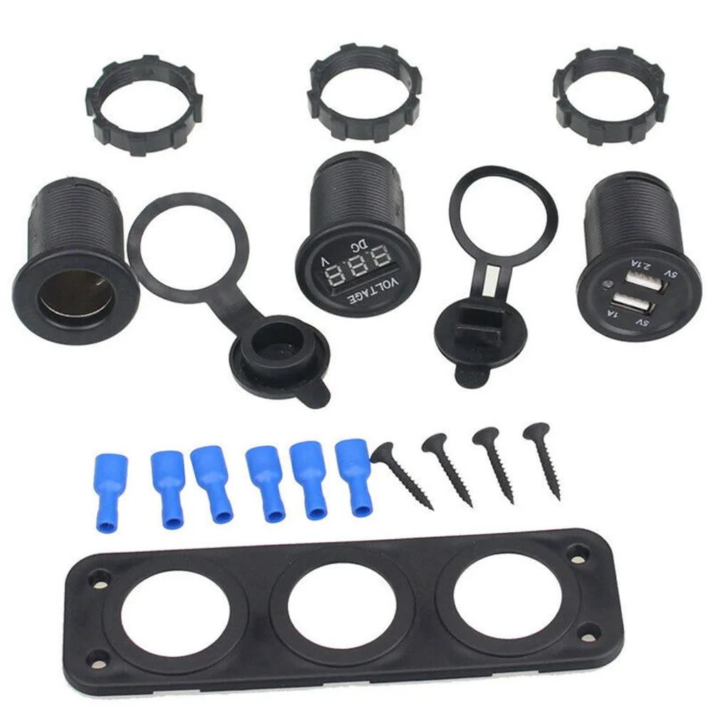 

Dual USB Car Cigaratte Lighter Charger Ports Socket Power Outlet Plug Universal 12V Modification Accessorie For ATV Boat
