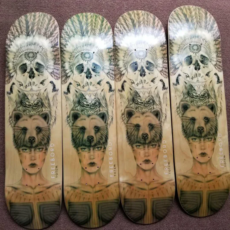 

31 Inch 7 Layers Of Maple Skateboard Board Surface Double Rocker Dyeing FREEBOARD SKATE Boardsurface