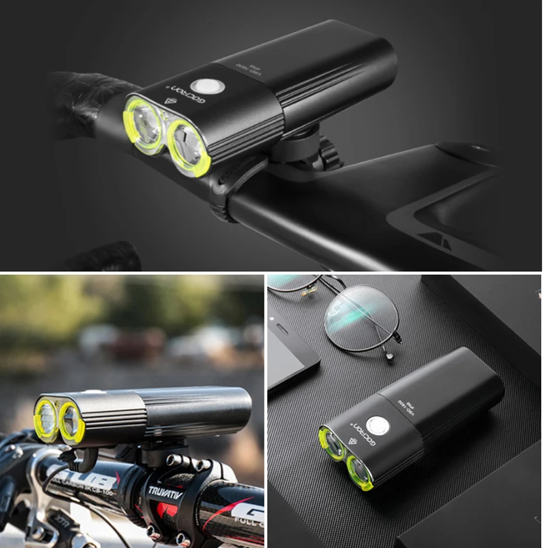 GACIRON 400/600/800/1000/1600/1800 Люмен USB Перезаряжаемые велосипед светодиодный головной светильник велосипед передний Фонарь велосипедный светодиодный Водонепроницаемый светильник