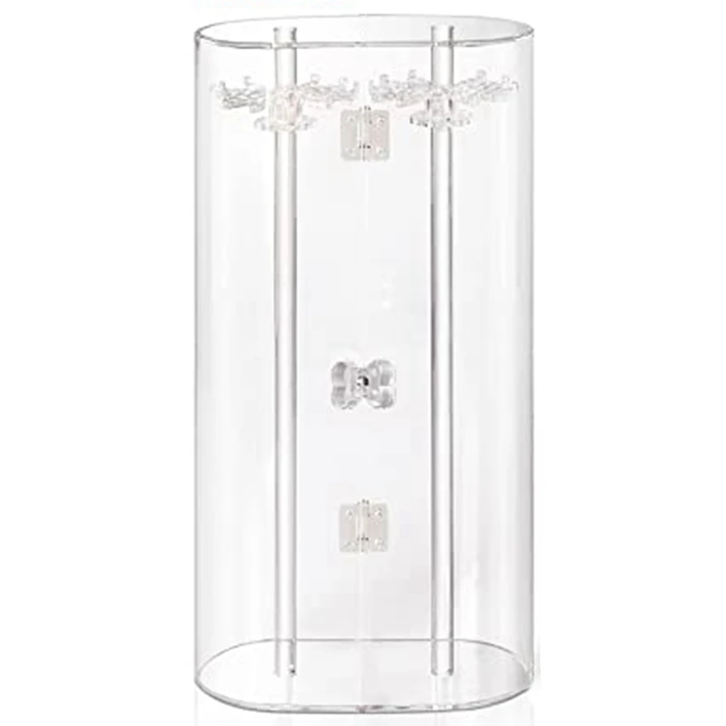 

Акриловая подставка для ожерелья, пыленепроницаемый поворотный ящик для хранения ожерелья, витрина для подвесок и браслетов