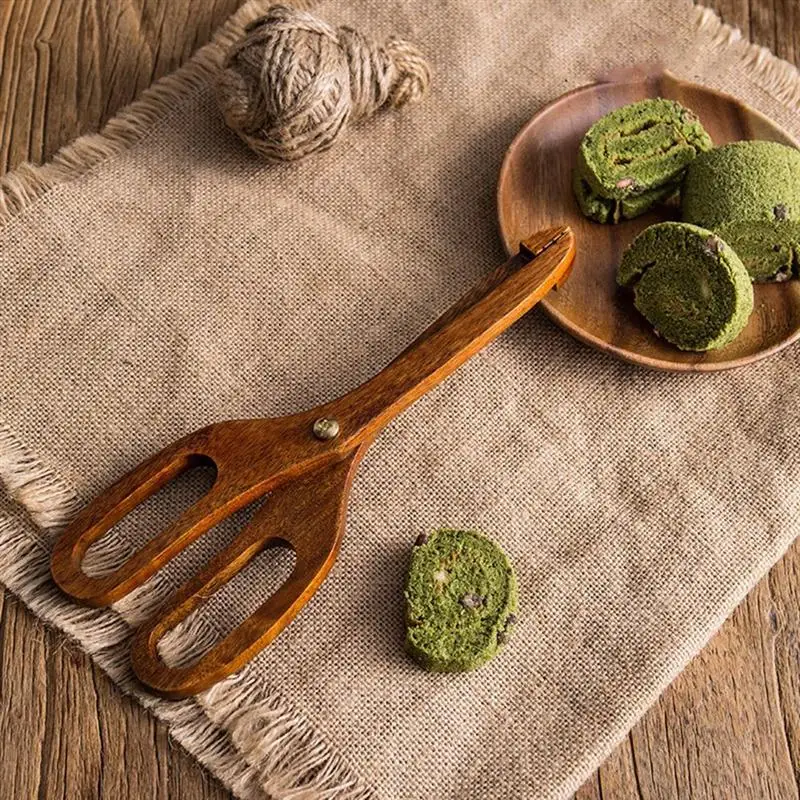 Кухонные щипцы для сервировки анти ожогов зажим еды деревянный креативный