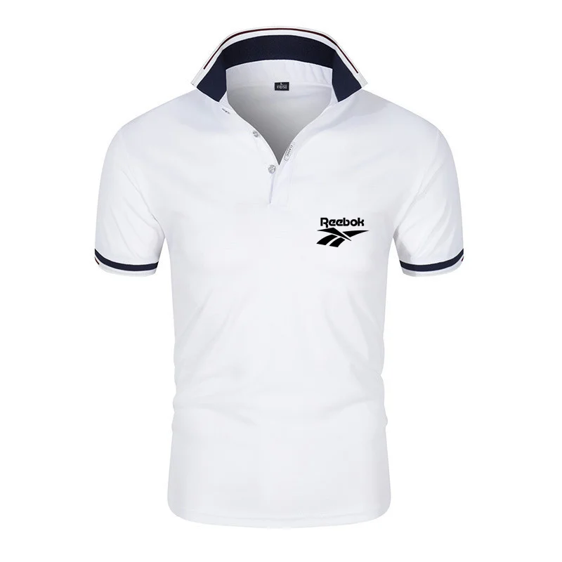 

2021 new summer brand short-sleeved business polo shirt men's lapel fashion casual thin section breathable letters British short