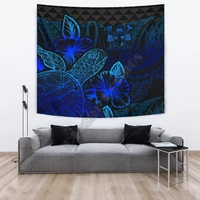 fiji tapestry turtle hibiscus pattern blue 3d printing tapestrying rectangular home decor wall hanging 02