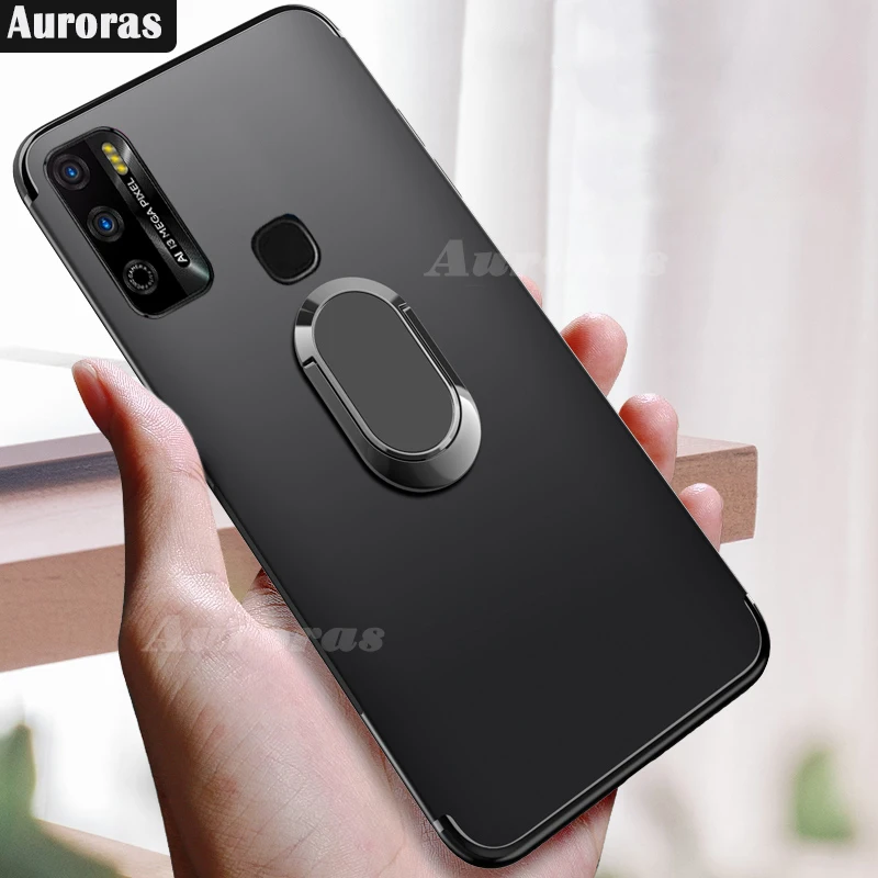 Мягкий чехол Auroras для Infinix Hot 9 Play Ультратонкий с магнитным кольцом матовый