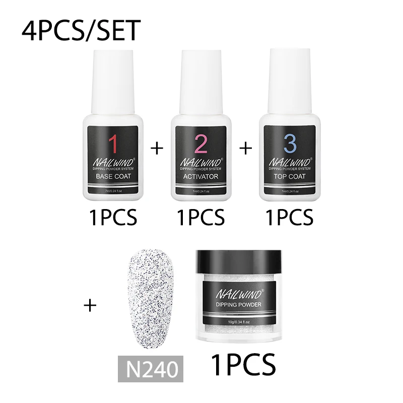 RP-4GLES-10 NAILWIND лак для ногтей, блестящая голографическая пудра, французский пигмент, хромированная пудра для погружения, блестки для ногтей, художественные украшения - Цвет: RP-4GLES-10