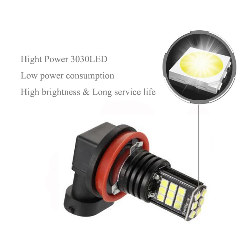 2x супер белый H8 H11 CREE чип 3030SMD 24LED туман светильник дальнего света лампы для mazda 3 5 6