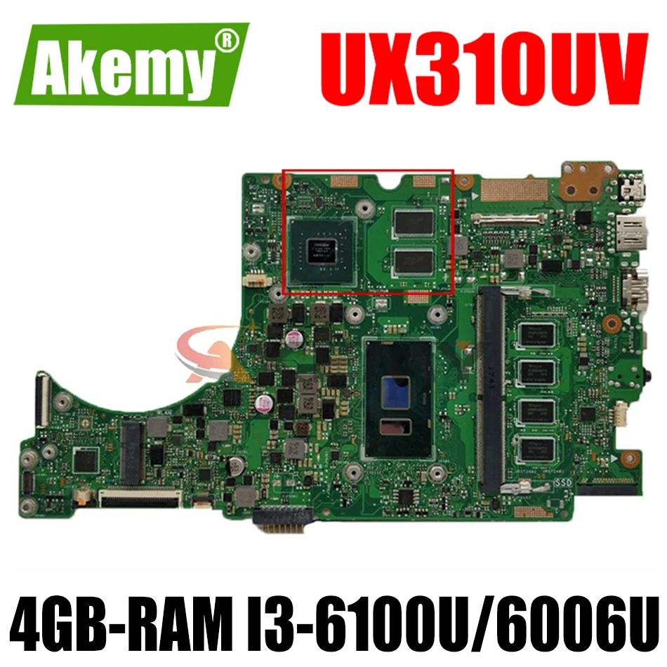 

Akemy UX310UV материнская плата для ноутбука ASUS UX410UQ (14 дюймов) UX410U UX310U оригинальная материнская плата 4GB-RAM I3-6100U GT940MX-2GB