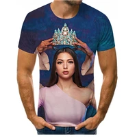 queens crown 3d graphic printed shirt mens t shirt summer new graphic t shirt round neck short sleeve oversized t shirt