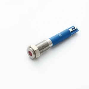 Плоская Металлическая Светодиодная лампа из нержавеющей стали 6 мм (сигнальная светового ИндикатораB12-24 VS)