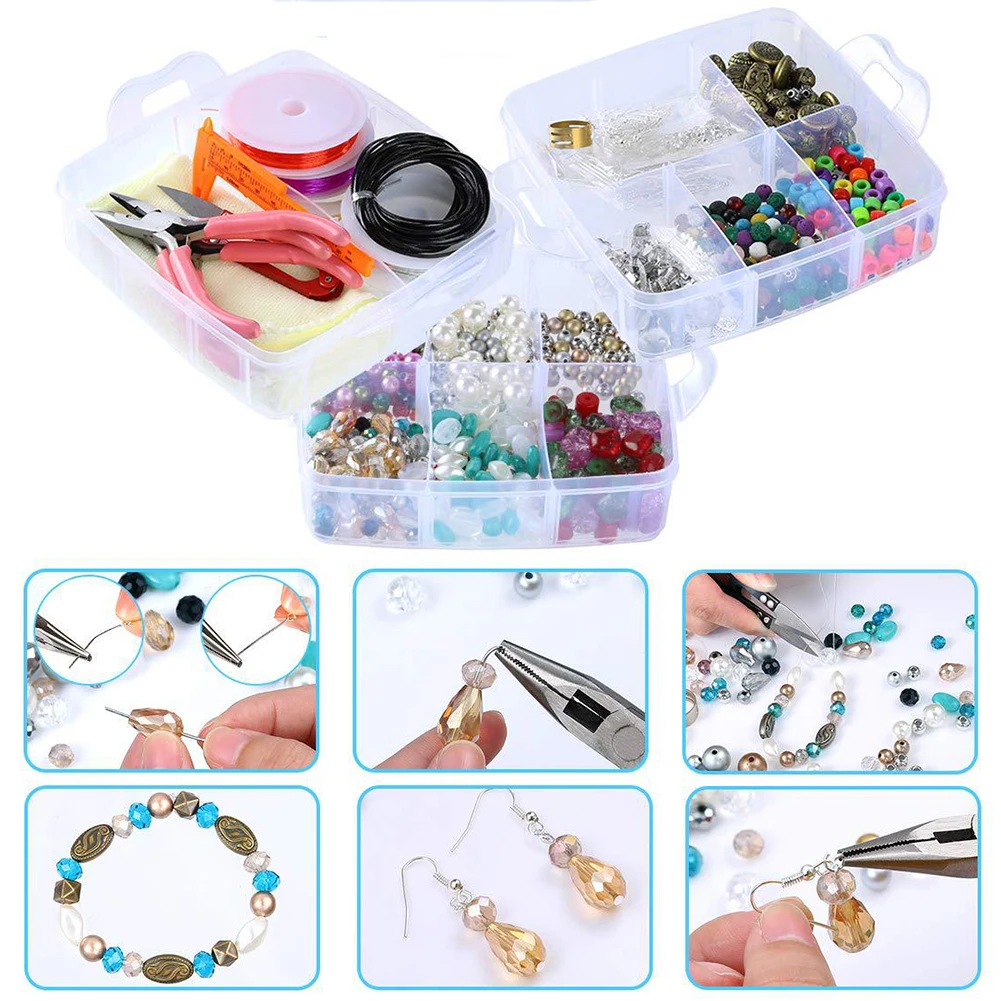 

DIY Craft Beading Wire Jump Ring Pliers Adults Jewelry Making Kit Earring Necklace Materials Pendant Tweezers Side Cutter
