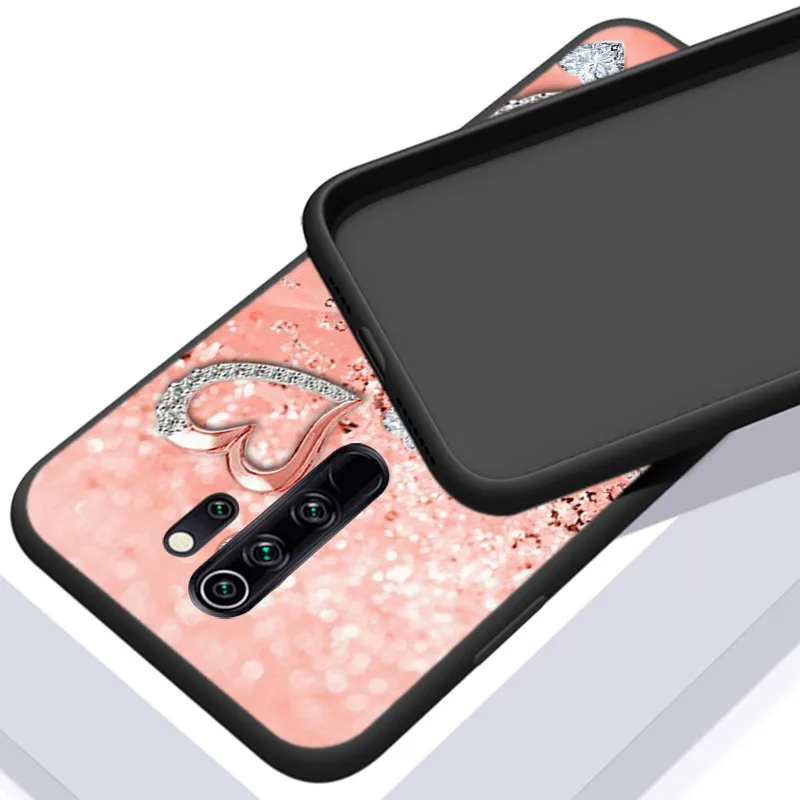 Silicone Cover Love Rose Gold Style For Xiaomi Redmi Note 12 11 11T 11S 10 10S 9 9S 10T 9T 8T 8 7 6 5 Pro Phone Case