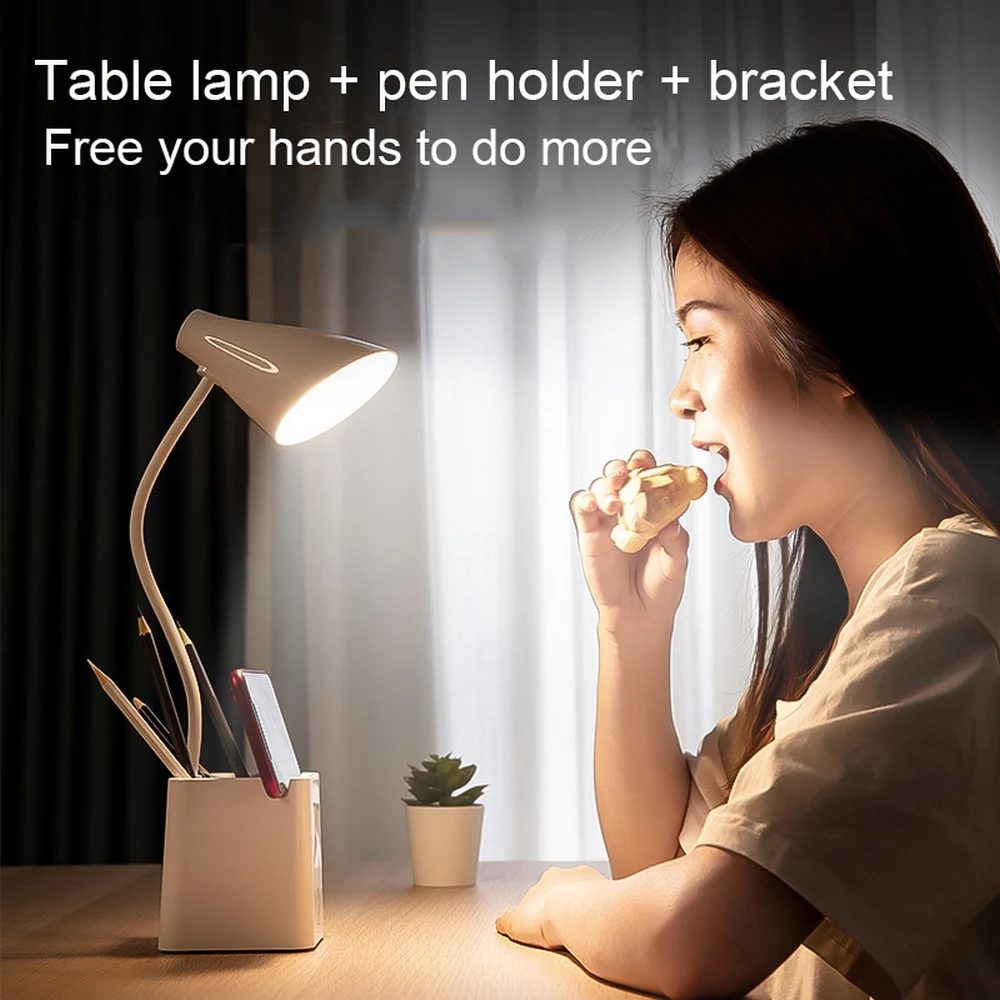 

LED Table Lamp Smart Folding Adjust Eye Protection USB Charging Desk Lamp for Home Office Bedroom Study and Reading