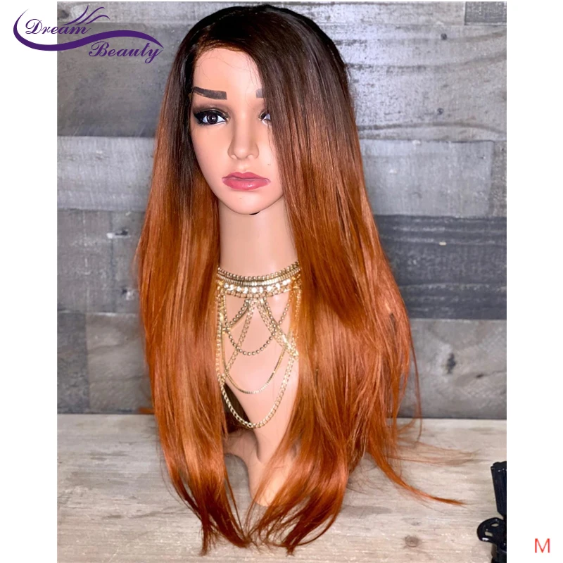 Dream beauty 1B/27 цвет Омбре человеческие волосы на кружеве парики 13*6 прямые бразильские волосы remy парик на шнурке часть
