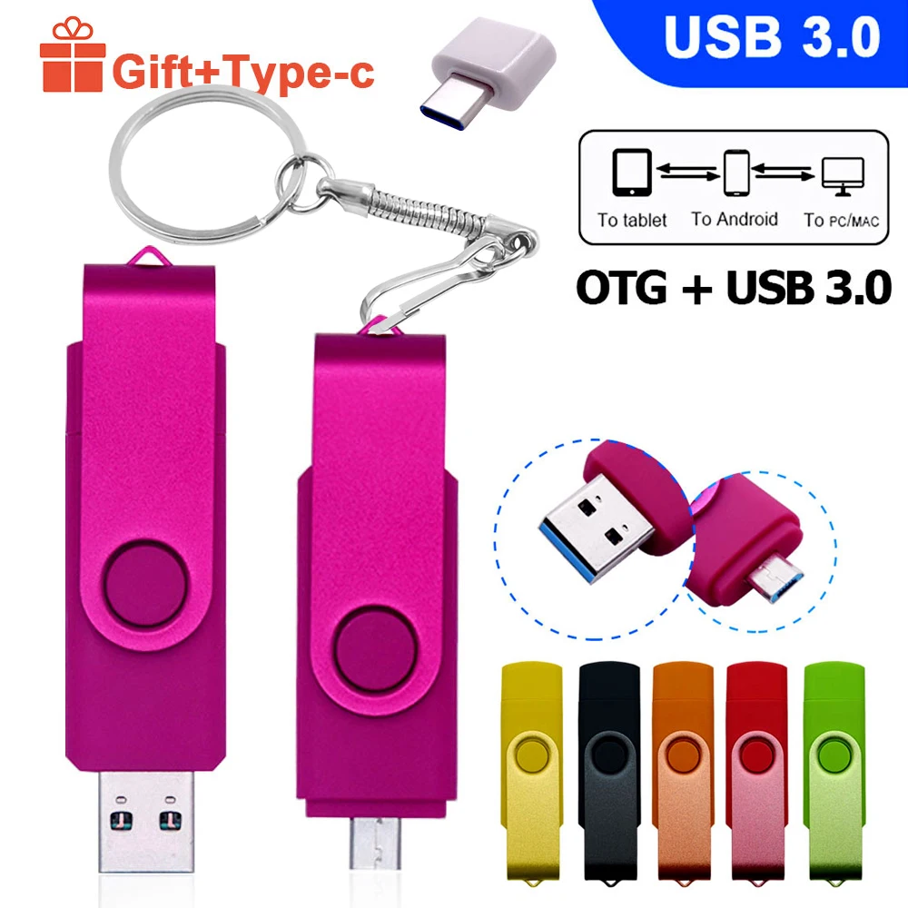 Высокоскоростной OTG USB флеш накопитель 512 ГБ 256 Гб металлический 64 128 флешки