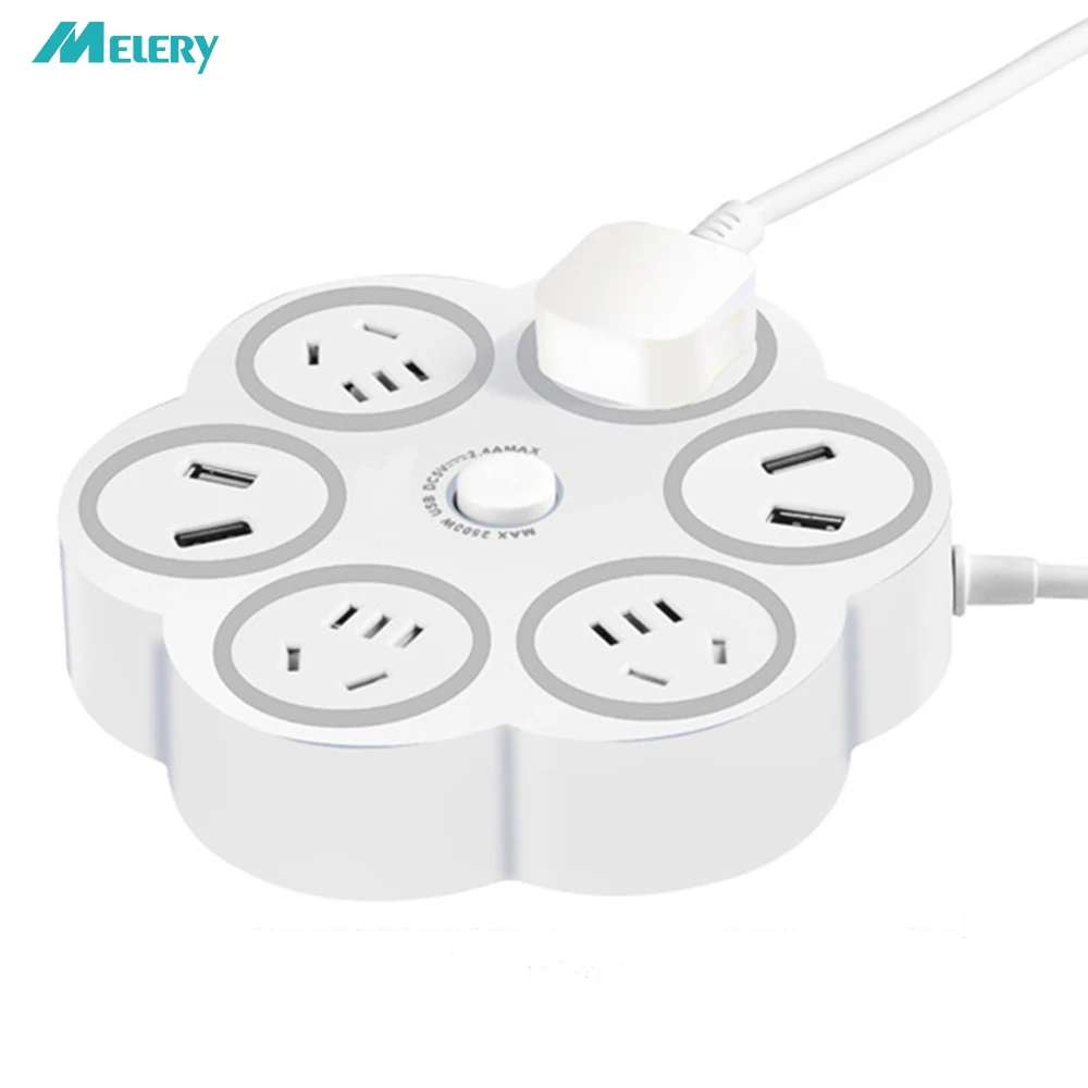 Мульти Мощность полосы 4 розетками переменного тока штепсельная вилка