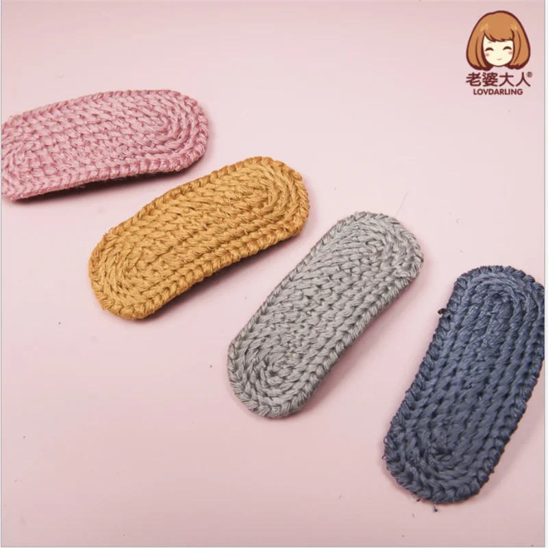 

Wool Knitting Simple Oval Girl BB Clip Hairpin Edge Clip Versatile Autumn and Winter Hair Accessories Hair Bands for Children