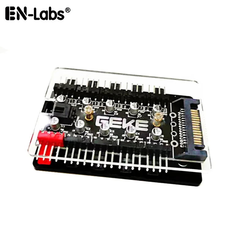 

4Pin PWM Fan Hub 10 Ports Magnetic Standoff PMMA Case,SATA 12V Power CPU Cooling Splitter Controller for PC Chassis 3 Pin Cooler