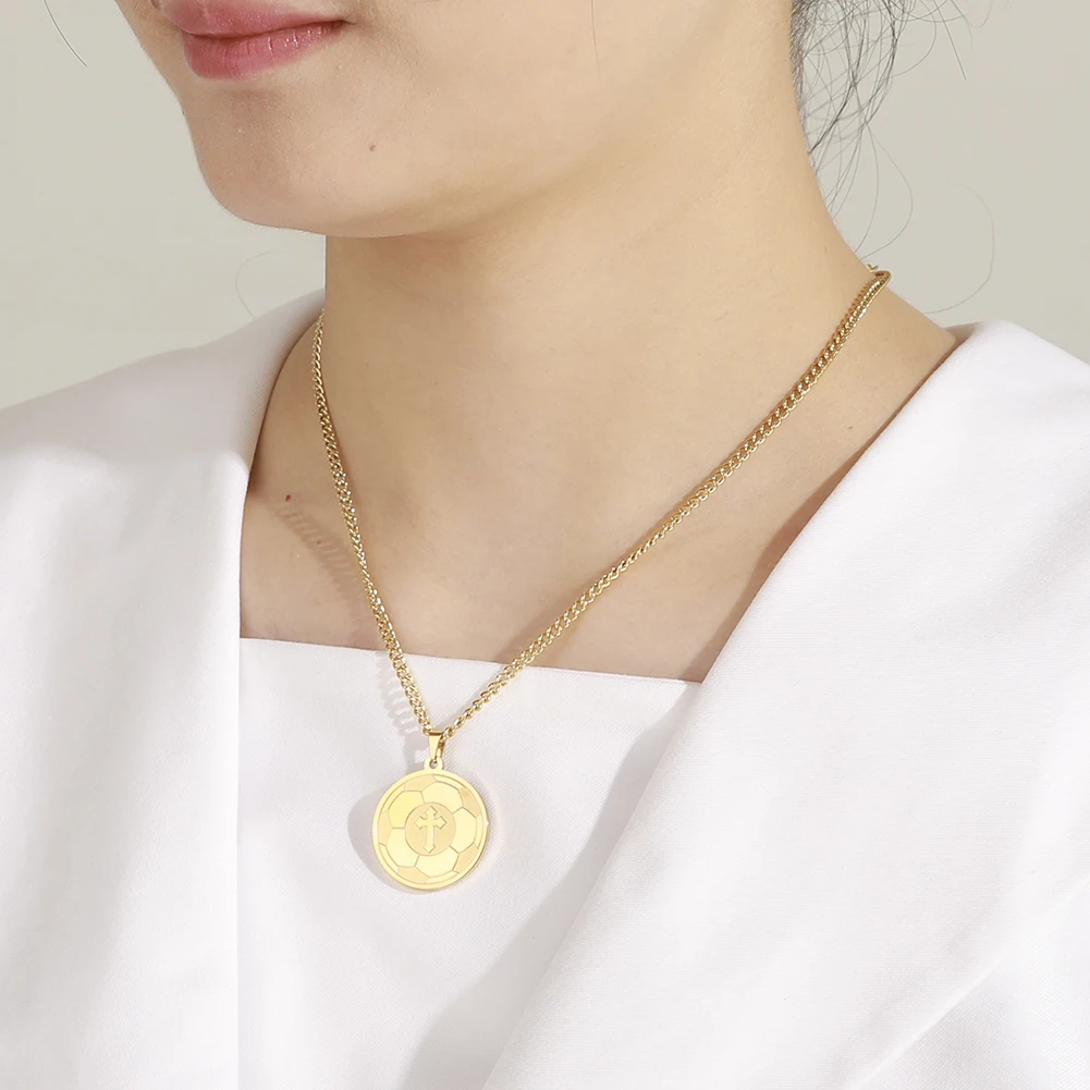 Fishhook Футбольные футбольные фанаты спортивный крест колье с кулоном религиозной