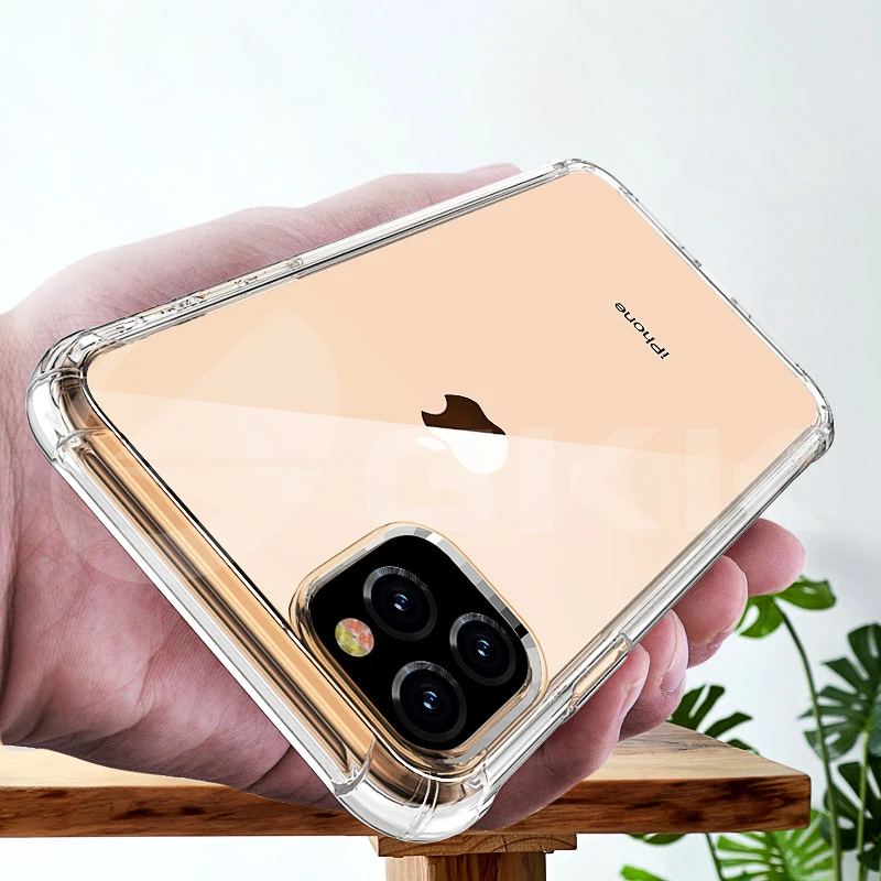 GKK чехол для iphone 11 Pro Max прозрачный усиленный полная защита противоударный мягкий