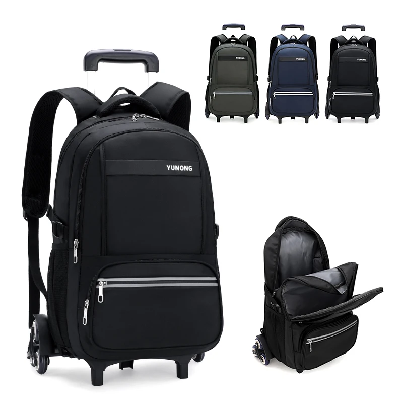 

Однотонная большая сумка-рюкзак для начальной и средней школы, рюкзак на колесиках, рюкзак для книг, рюкзак для скалолазания, Staris на шести ко...