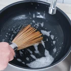 Бамбуковые натуральные щетки для кастрюль с деревянными ручками, кухонная бамбуковая плитка для мытья чугунных кастрюль и посуды