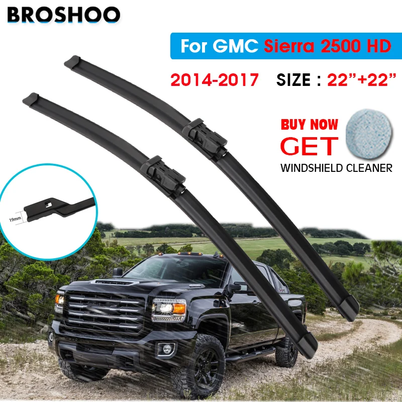 

Щетка стеклоочистителя автомобиля для GMC Sierra 2500 HD 22 "+ 22" 2014-2017 Авто Стеклоочистители для лобового стекла лезвие для мытья окна Подходит Кнопк...