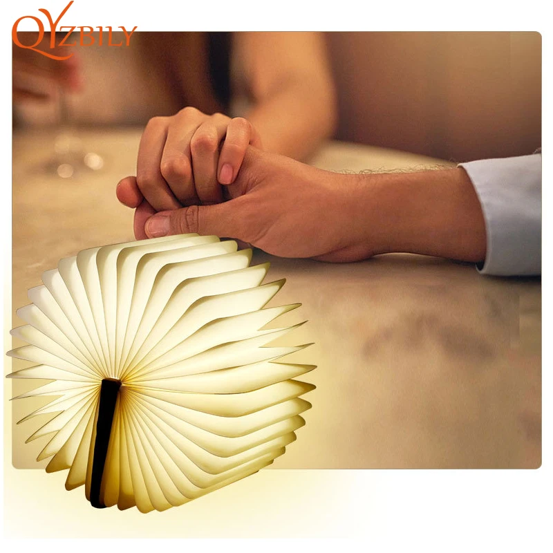 Книжный светодиодный светильник шесть цветов складная деревянная портативная